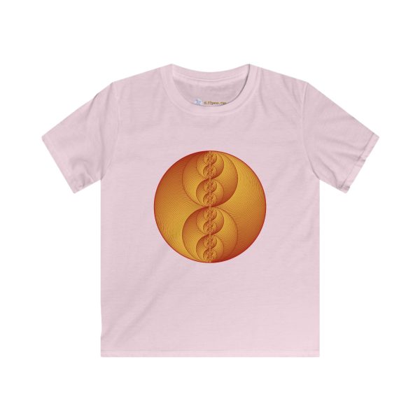 Kids Softstyle Tee: Binary Medallion Red - Image 6
