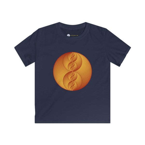 Kids Softstyle Tee: Binary Medallion Red - Image 9