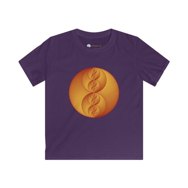 Kids Softstyle Tee: Binary Medallion Red - Image 10